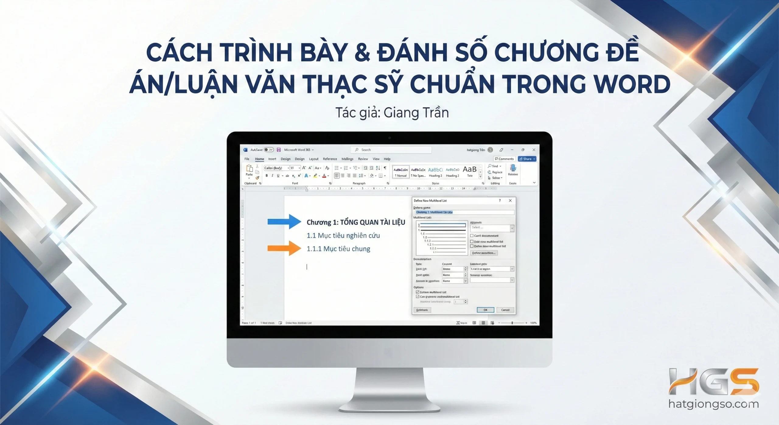 Cách Trình Bày & Đánh Số Chương Đề Án/Luận văn Thạc Sỹ Chuẩn Trong Word