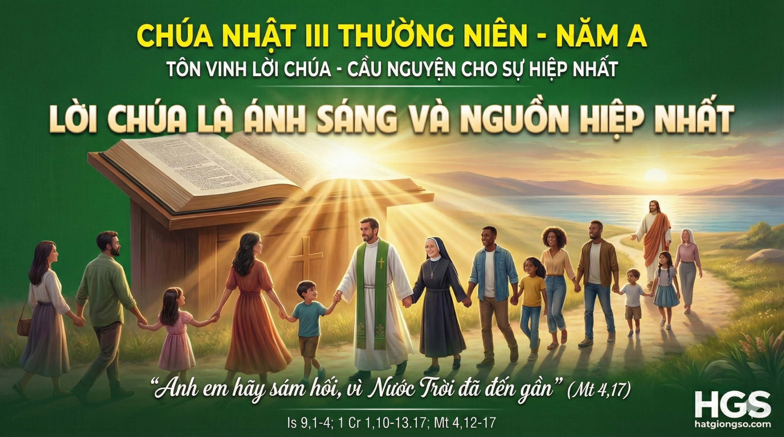 Chúa Nhật III-TN-A-CN Lời Chúa, kết thúc Tuần cầu cho sự hiệp nhất các Kitô hữu